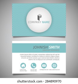 vintage creative simple business card white and blue template vector