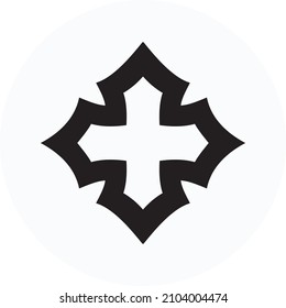 Vintage Cross Icon, medieval holy saint symbol vector design. Great for mobile app, web design, print materials, etc.