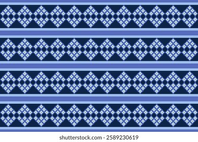 Vintage cross stitch traditional ethnic pattern.floral pixel art embroidery. Elegance background abstract Aztec beautiful seamless pattern for fabric,cloth,dress,carpet,curtain,sarong,batik