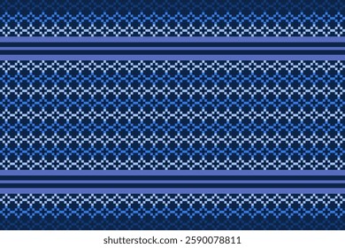 Vintage cross stitch traditional ethnic pattern.pixel art embroidery. Elegance background abstract Aztec beautiful seamless pattern for fabric,cloth,dress,carpet,curtain,sarong,batik.