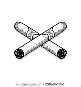 vintage crossed cigarette template logo design