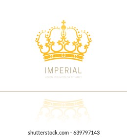 Vintage Crown abstract Logo design. King and Queen Royal symbol. Premium and luxury Logotype concept icon vector template.
