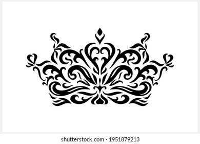 Vintage crown isolated on white. Stencil. Vector stock illustration. EPS 10