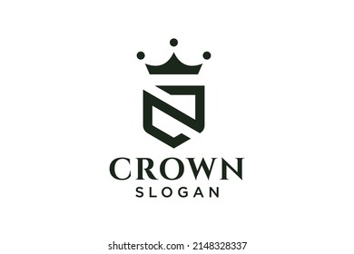 vintage crown logo and letter Z symbol. Modern luxury brand element sign. Vector.