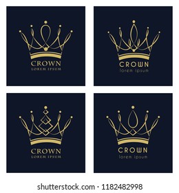 Vintage Crown Logo Royal King Queen abstract Logo design vector template. Vector, illustration, eps 10.