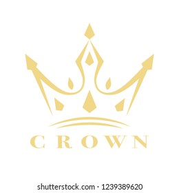 Vintage Crown Logo Royal King Queen abstract Logo design vector template. Geometric symbol Logotype concept icon.