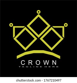 Vintage Crown Logo Royal King Queen abstract Logo design vector template. Geometric symbol Logotype concept icon