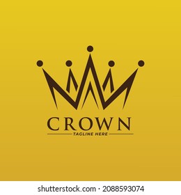 Vintage Crown Logo Royal King Queen abstract Logo design vector template. Geometric symbol Logotype concept icon.