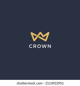 Vintage Crown Logo Royal King Queen Abstract Logo Design. Geometric Symbol Logotype Concept Icon. Crown Logo Vector Template.