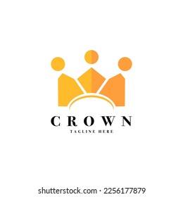 Vintage Crown Logo Royal King Queen abstract Logo design vector Template. Geometric symbol Logotype concept icon.