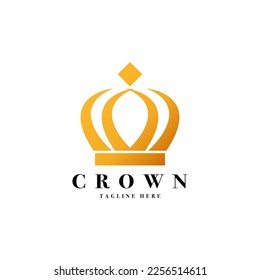 Vintage Crown Logo Royal King Queen abstract Logo design vector Template. Geometric symbol Logotype concept icon.