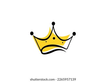 Vintage Crown Logo Royal King Queen abstract Logo design vector template. Geometric symbol Logotype concept icon.