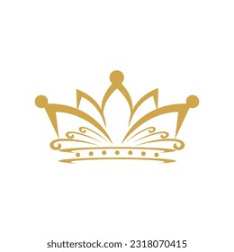 Vintage Crown Logo Royal King Queen abstrak Logo desain vektor Template. Simbol geometris Logotype ikon konsep