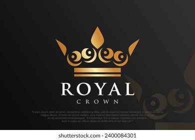 Vintage Crown Logo Royal King Queen abstract Logo design template . Vector illustration