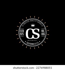 Vintage cs logo Badges emblem vector dessign templates