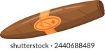 Vintage cuban cigar icon. Cartoon tobacco product isolated on white background