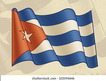 Vintage Cuban Flag. Vector