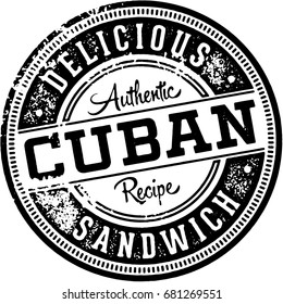 Vintage Cuban Sandwich Menu Stamp