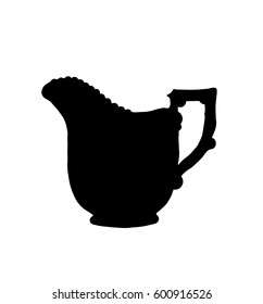 Vintage cup silhouette, hand drawn vector illustration