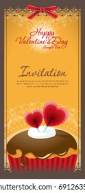 Vintage cupcake background 06