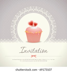 Vintage cupcake background 08