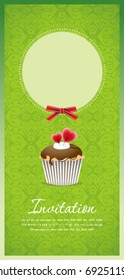 Vintage cupcake background 10