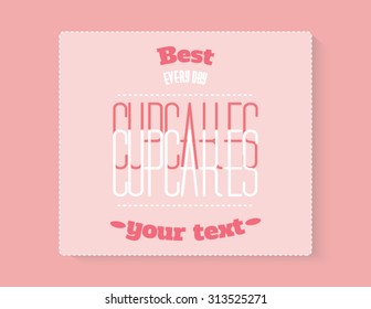 Vintage cupcake banner design vector
