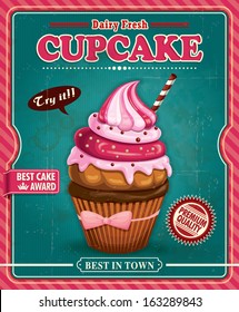 Vintage Cupcake poster design 