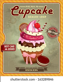 Vintage Cupcake poster design