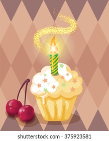 Vintage Cupcake poster set design