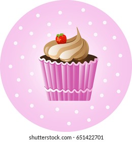 Vintage Cupcake Poster. Vector illustration