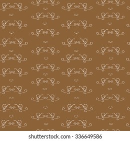 Vintage Curled Vignettes seamless pattern
