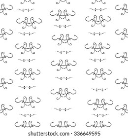 Vintage Curled Vignettes seamless pattern