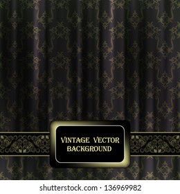 vintage curtain background, vector illustration