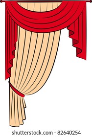 The vintage curtain. Vector