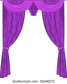 The vintage curtain. Vector