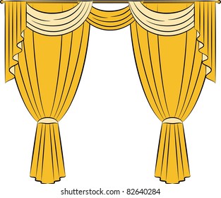 The vintage curtain. Vector