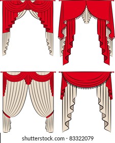 The vintage curtain. Vector