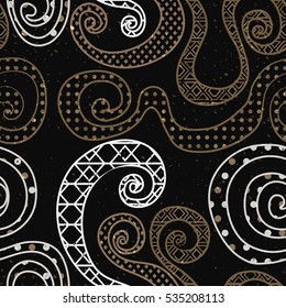 Vintage curve pattern with grunge effect (vector eps 10)