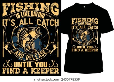 vintage custom fishing T-shirt design