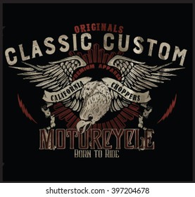 vintage custom motorbike graphic