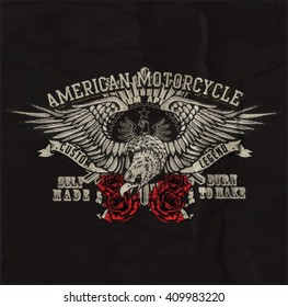 vintage custom motorbike graphic