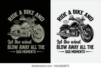 Vintage Custom motorbike t-shirt design vintage monochrome badge with motorcycle on dark and light backgrounds isolated vector