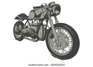 Vintage Custom Motorcicle Graphic Poster Illustration.	
