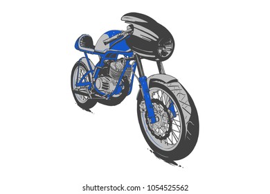 Vintage Custom Motorcicle Graphic Poster Illustration.	
