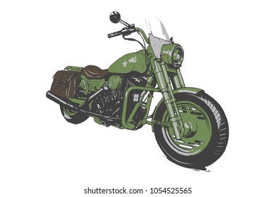 Vintage Custom Motorcicle Graphic Poster Illustration.	
