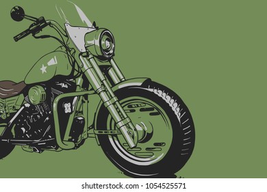 Vintage Custom Motorcicle Graphic Poster Illustration.	
