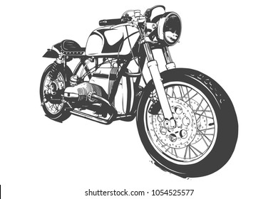 Vintage Custom Motorcicle Graphic Poster Illustration.	
