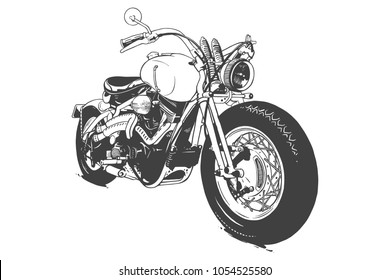 Vintage Custom Motorcicle Graphic Poster Illustration.	
