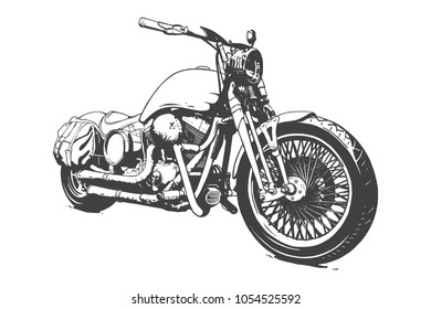 Vintage Custom Motorcicle Graphic Poster Illustration.	
